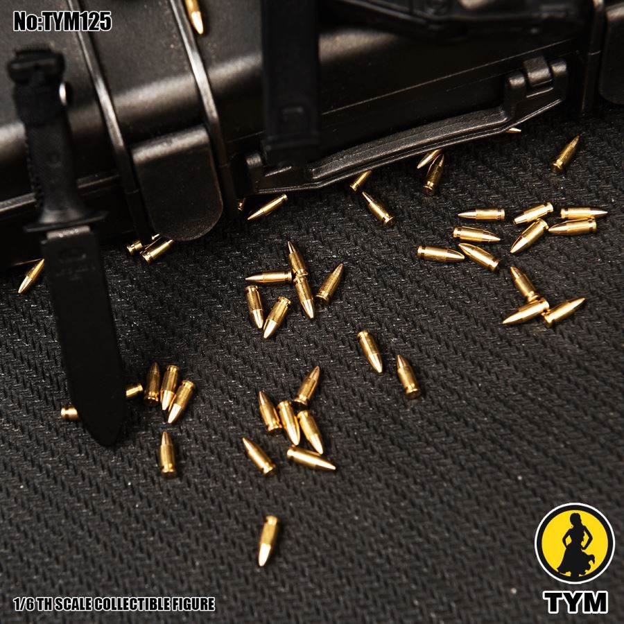 Sniper rifle bullet and pistol bullet pack soldier weapon scene 1/6
