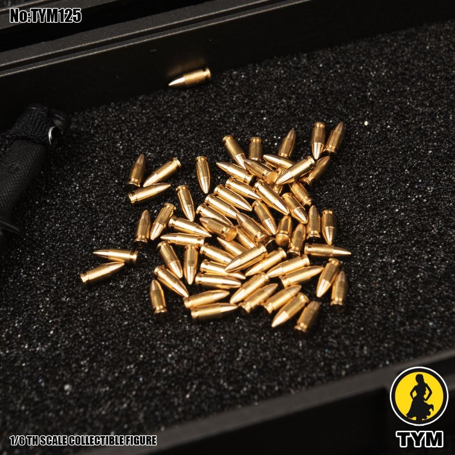 Sniper rifle bullet and pistol bullet pack soldier weapon scene 1/6