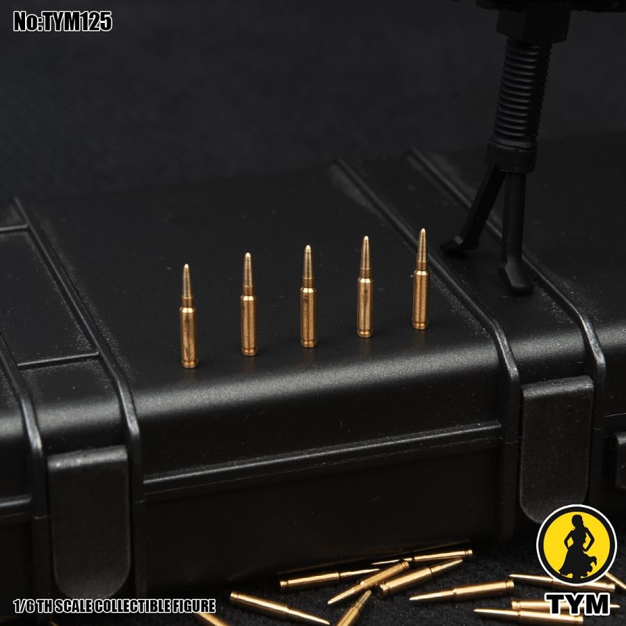 Sniper rifle bullet and pistol bullet pack soldier weapon scene 1/6