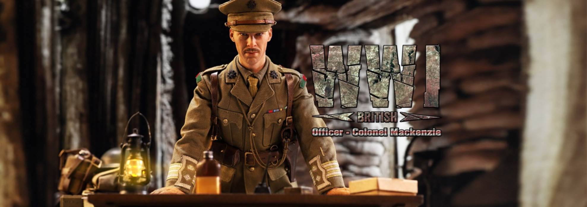 British Colonel in World War I (#B11012) & Combat Table Scene Set (#E60062) 1/6