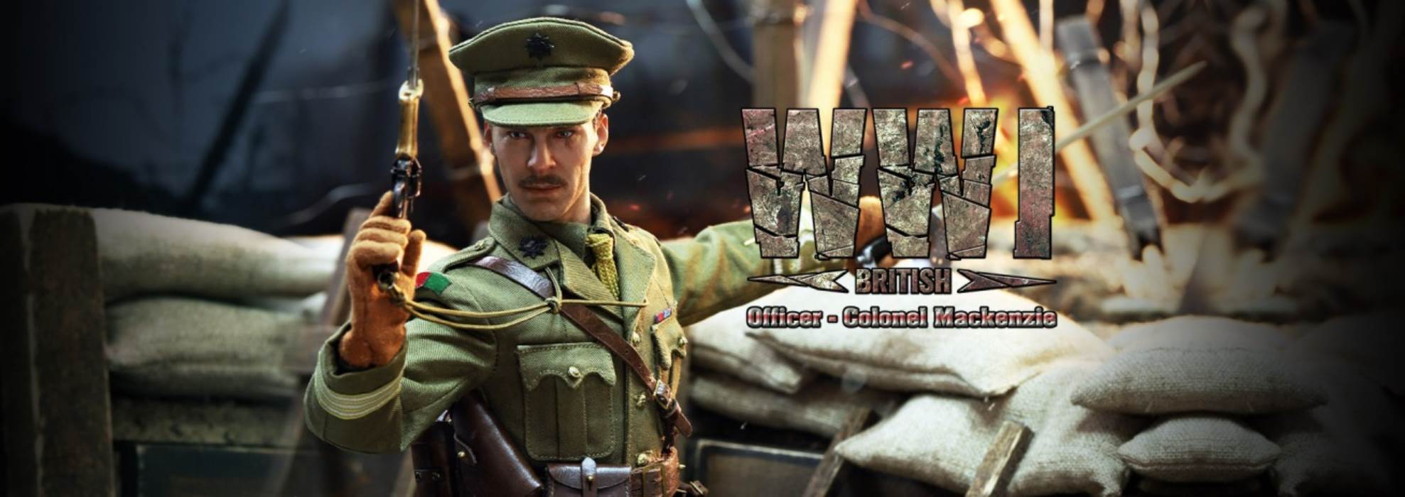 British Colonel in World War I (#B11012) & Combat Table Scene Set (#E60062) 1/6