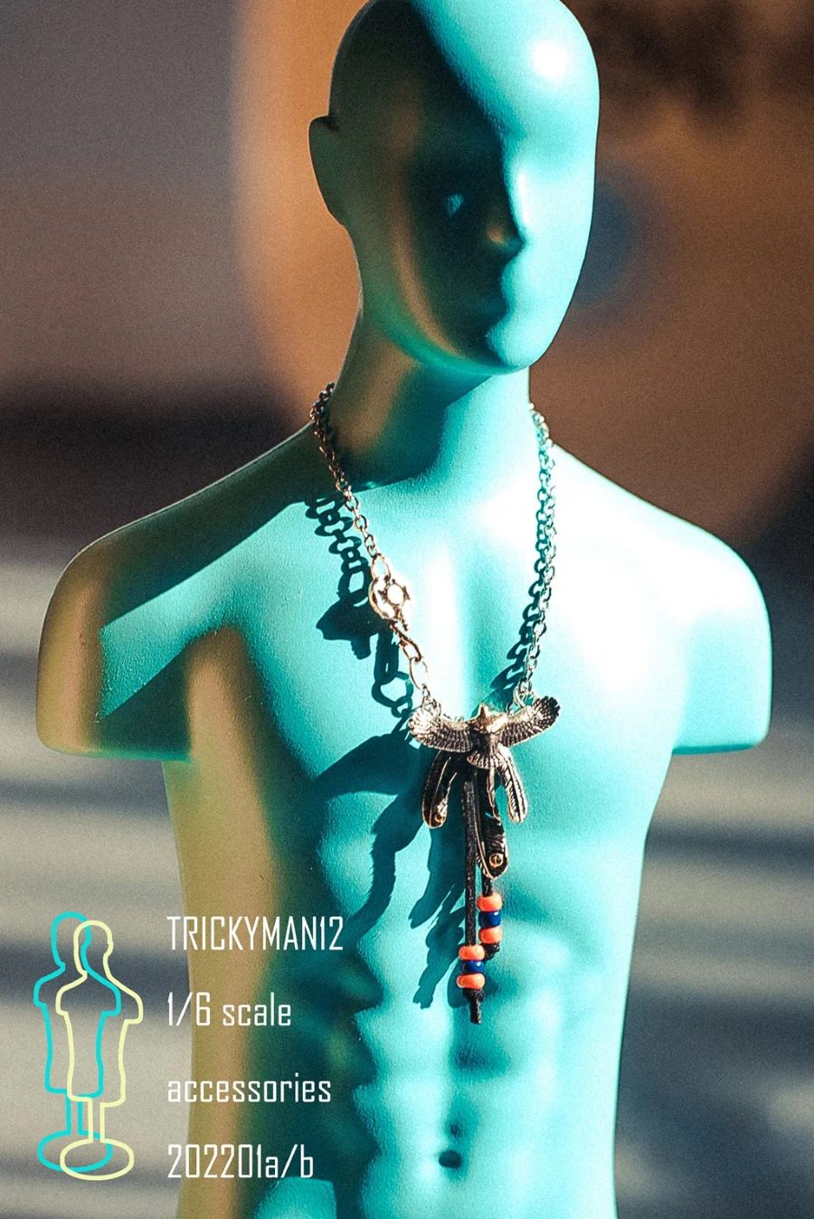 Accessories full metal necklace + mannequin bust set a/b 1/6