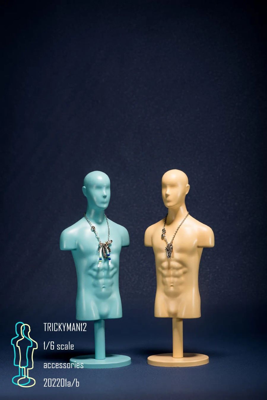 Accessories full metal necklace + mannequin bust set a/b 1/6