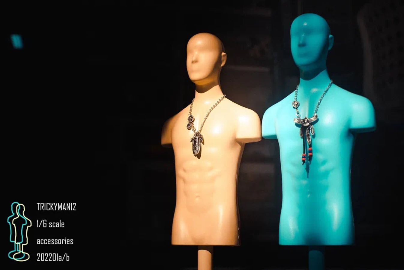 Accessories full metal necklace + mannequin bust set a/b 1/6