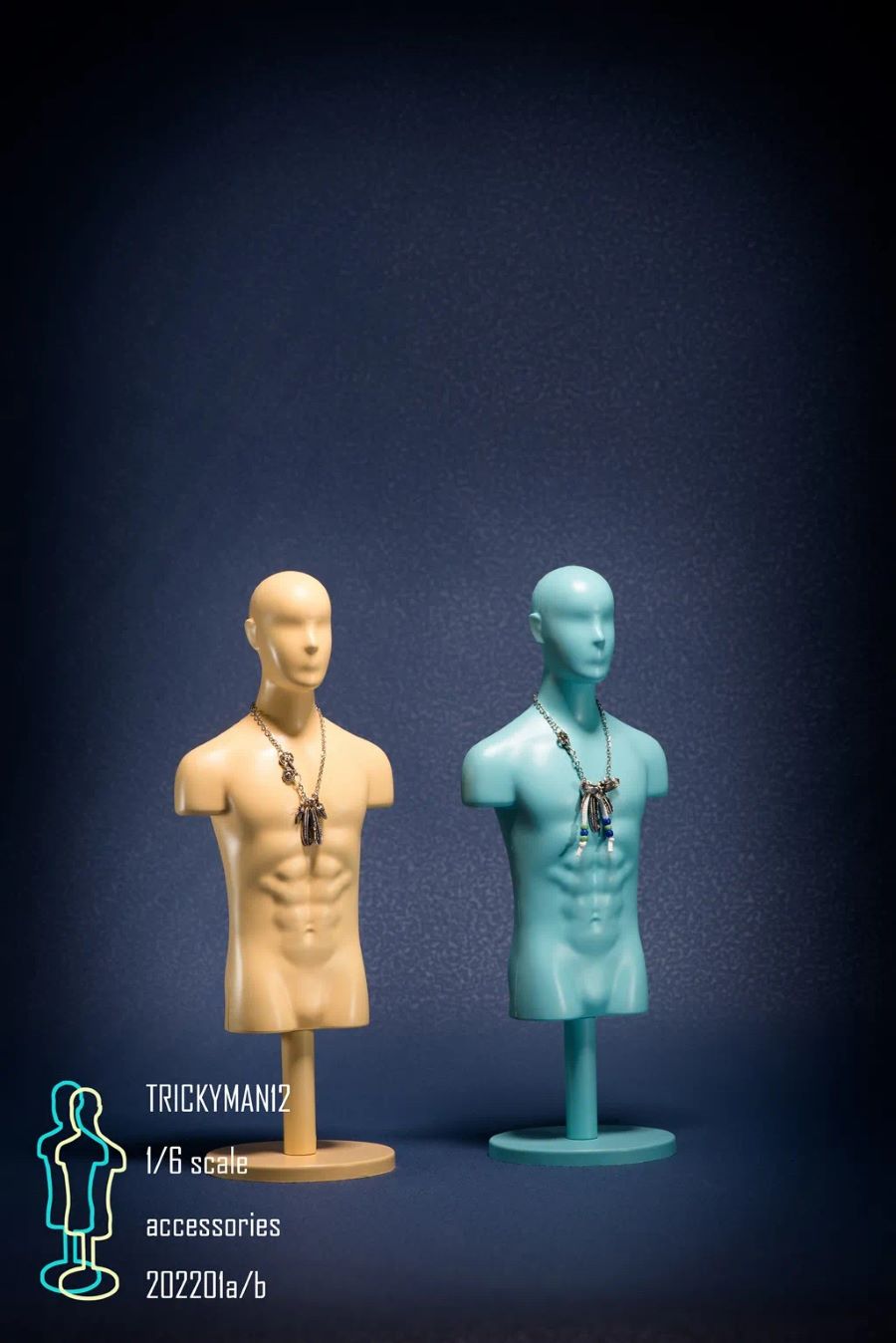 Accessories full metal necklace + mannequin bust set a/b 1/6