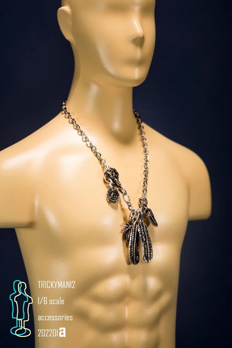 Accessories full metal necklace + mannequin bust set a/b 1/6