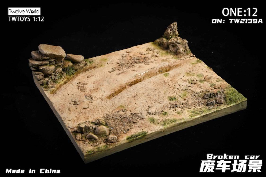 Scrap car scene floor model 1/12