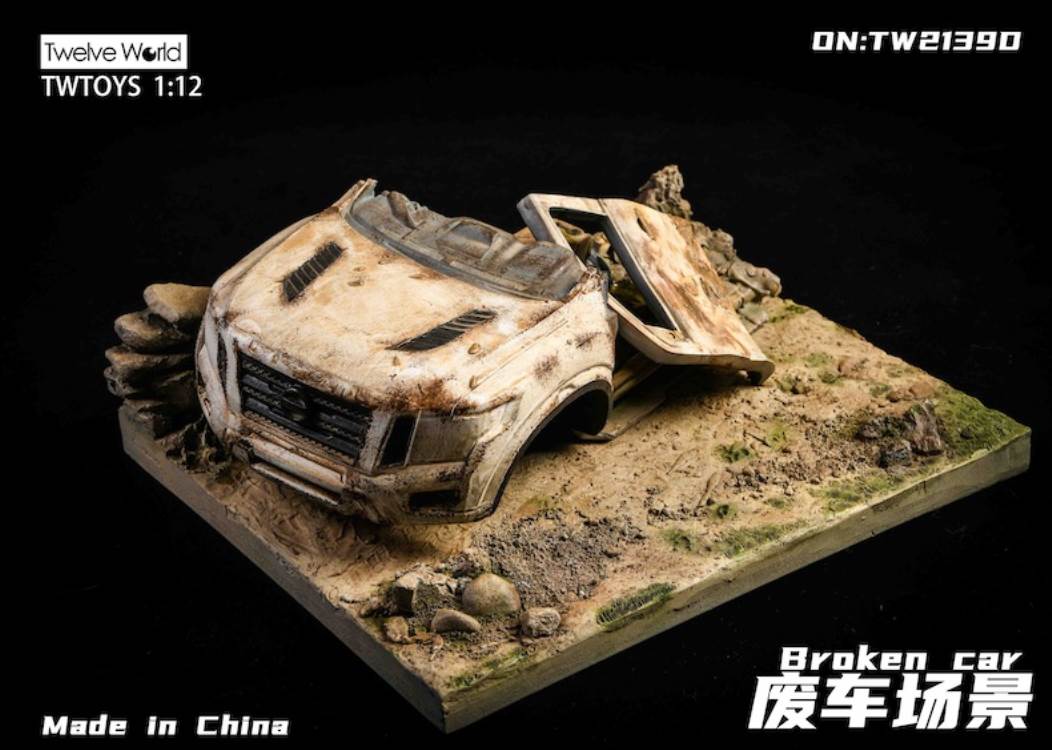 Scrap car scene floor model 1/12