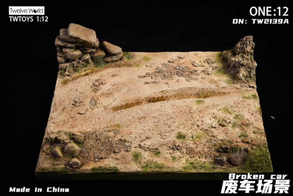 Scrap car scene floor model 1/12