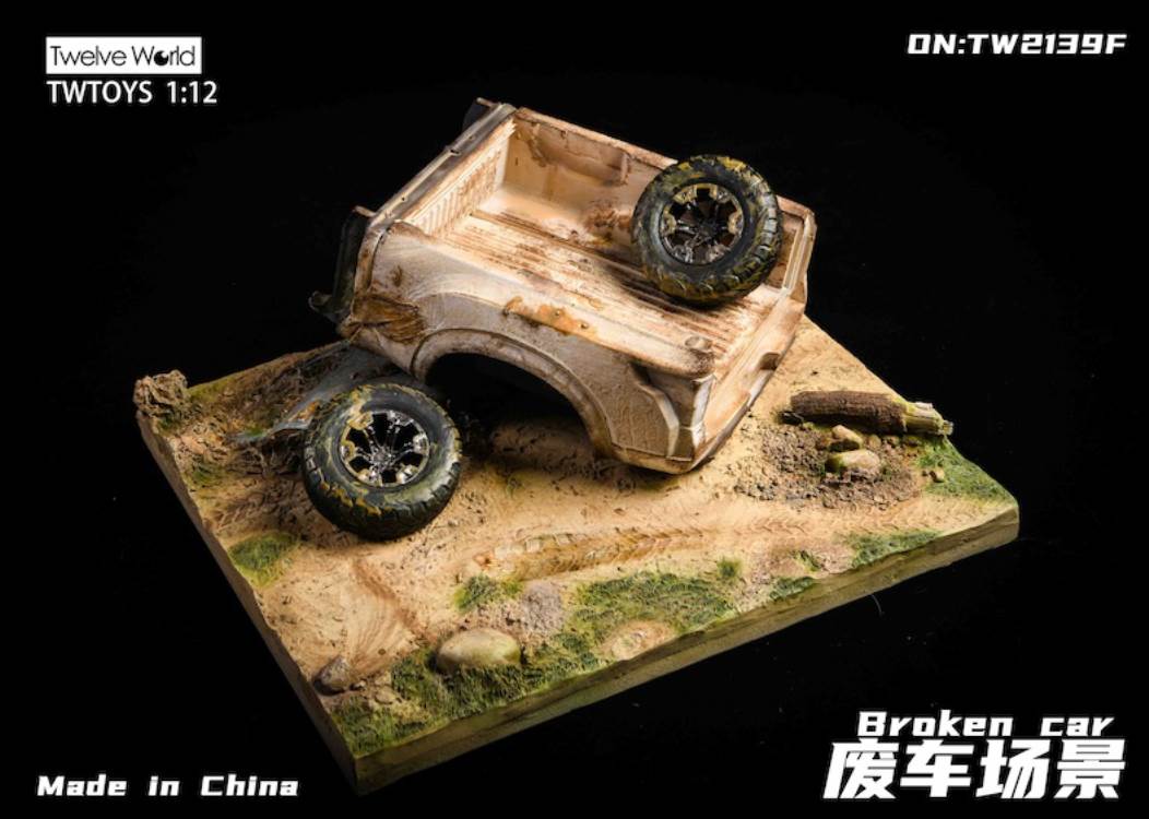 Scrap car scene floor model 1/12