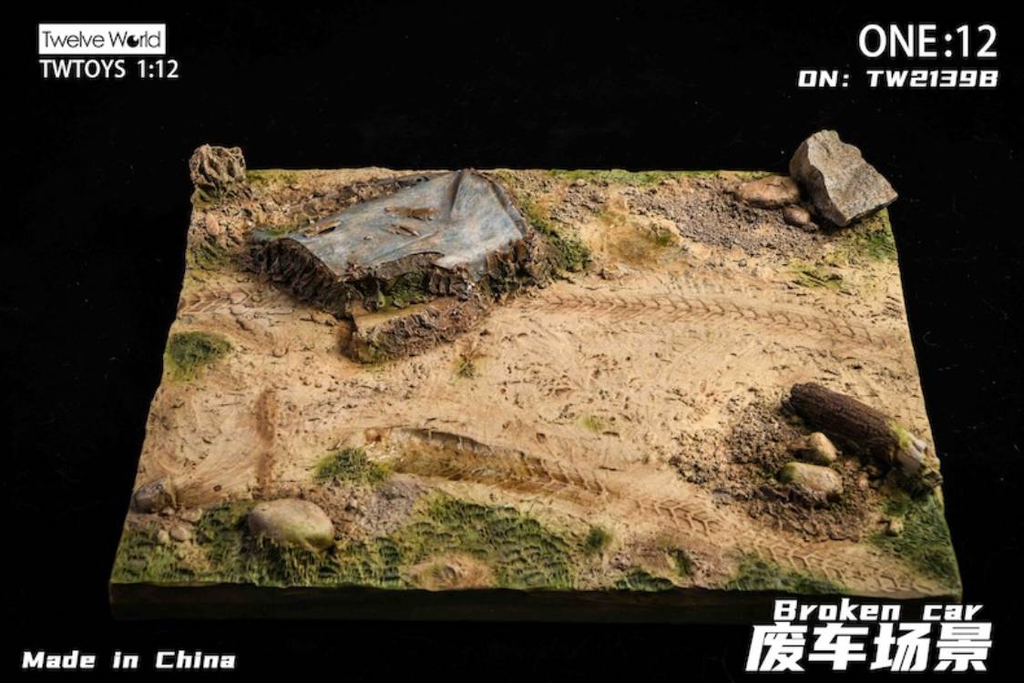 Scrap car scene floor model 1/12