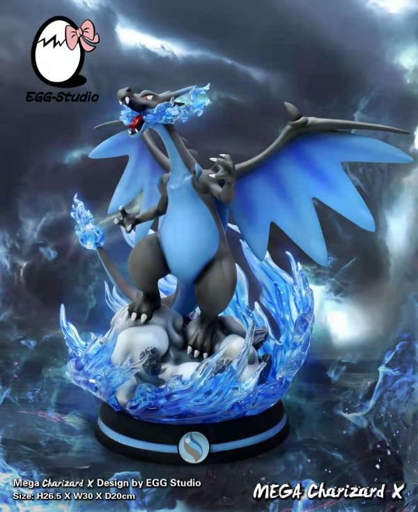 Fire-breathing dragon Mega Charizard X