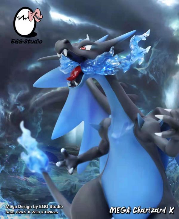 Fire-breathing dragon Mega Charizard X