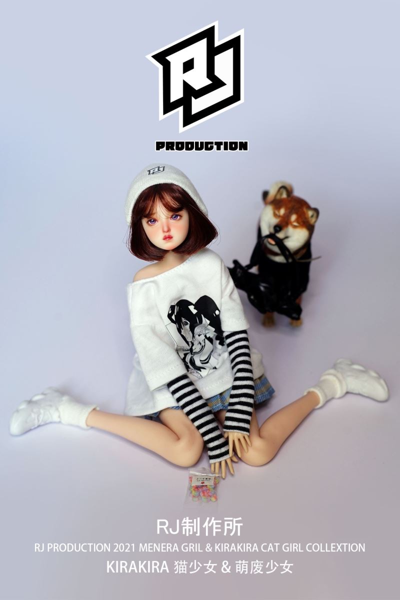 Cute Girl & KIRA Cat Girl Trendy Girl Print T-shirt Set-Sweet Cool Two-dimensional 1/6