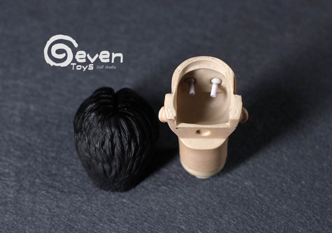 Asian male head sculpts with eye-moving three styles