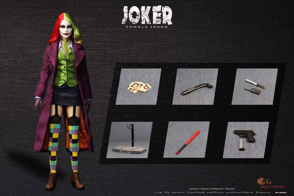 Female Joker Head sculpt reset.Fine coating 1/6