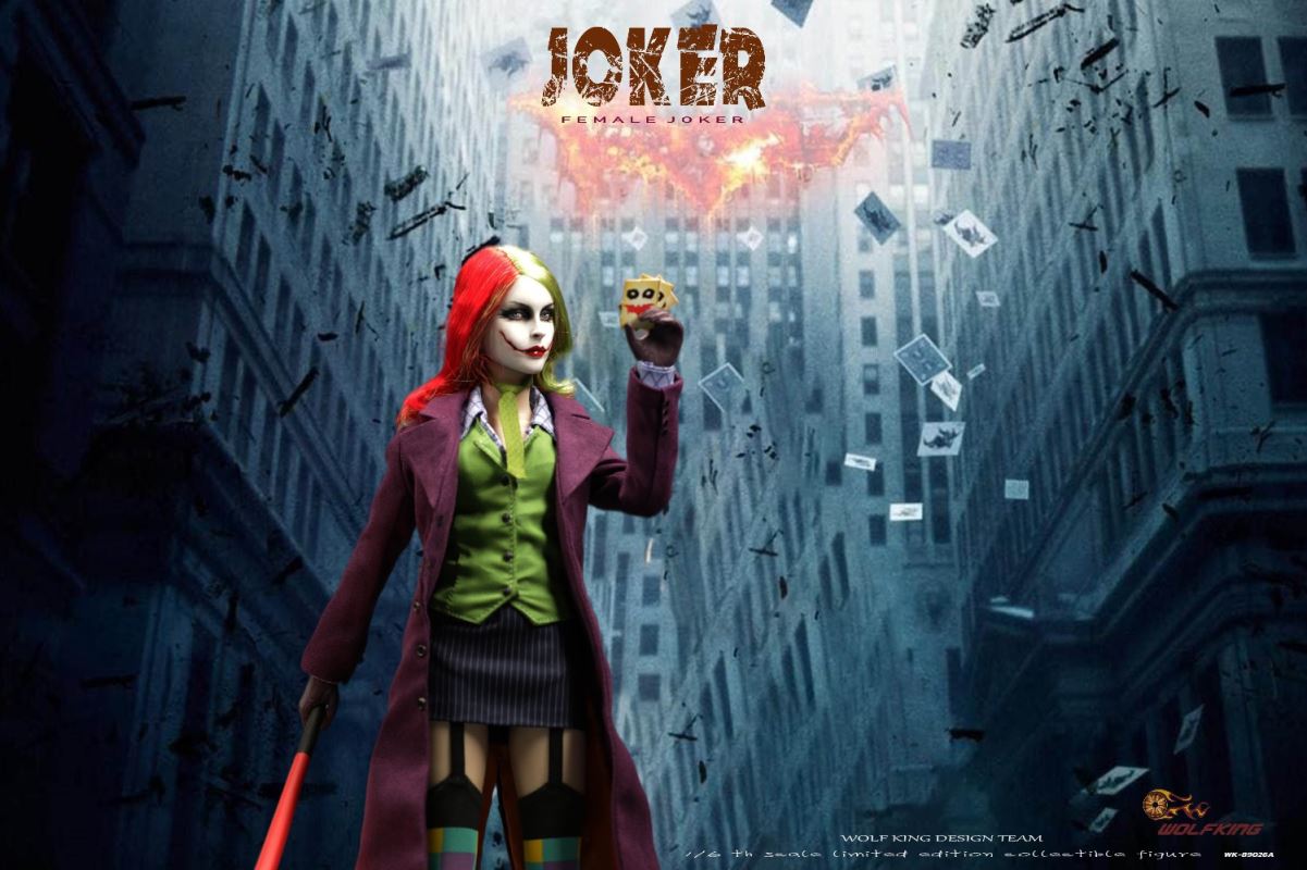Female Joker Head sculpt reset.Fine coating 1/6