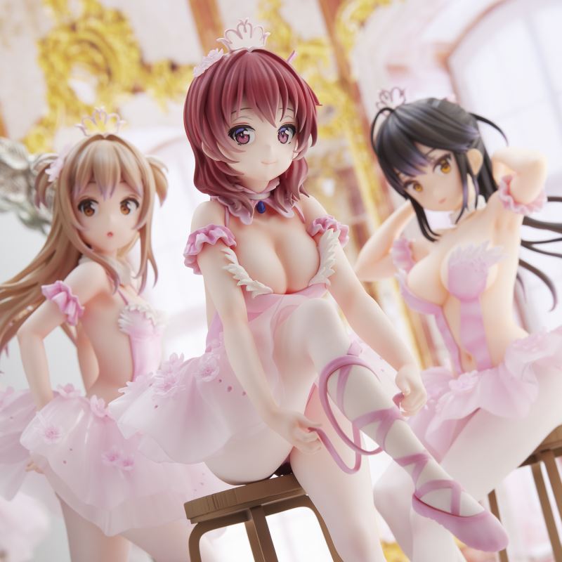 Anmi Illustration Flamingo Ballet Group Ponytail Girl, Akagami no ko & Kouhai-chan