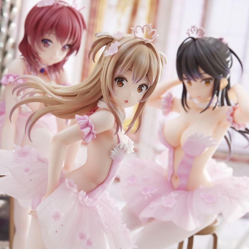 Anmi Illustration Flamingo Ballet Group Ponytail Girl, Akagami no ko & Kouhai-chan
