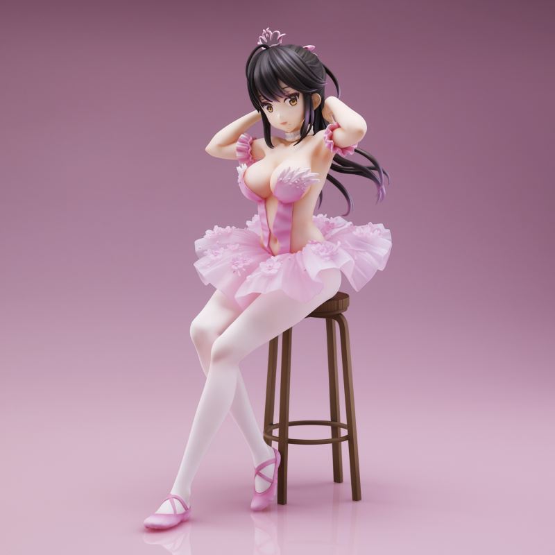 Anmi Illustration Flamingo Ballet Group Ponytail Girl, Akagami no ko & Kouhai-chan