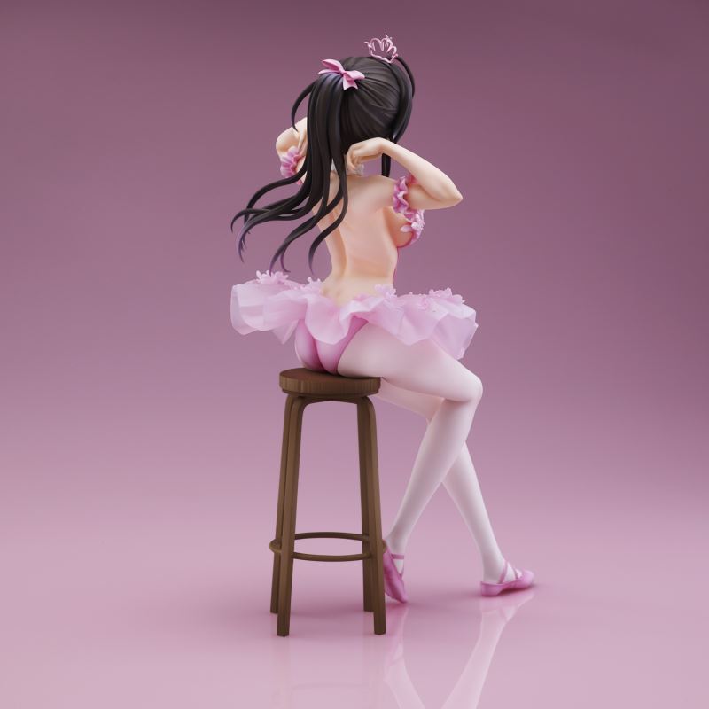 Anmi Illustration Flamingo Ballet Group Ponytail Girl, Akagami no ko & Kouhai-chan