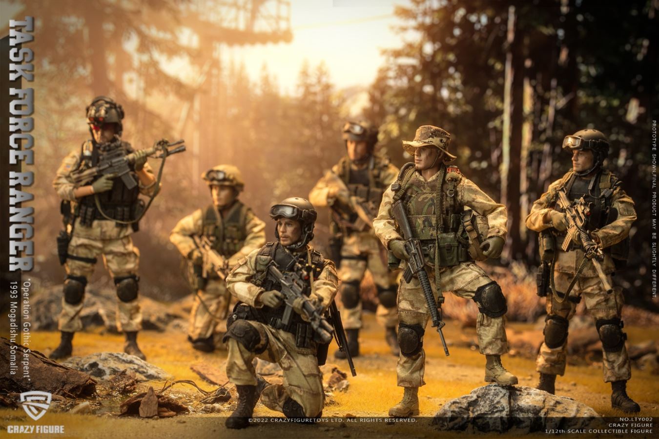 US Army Ranger, Delta Battle Damaged Old Suit (6-person team) 1/12