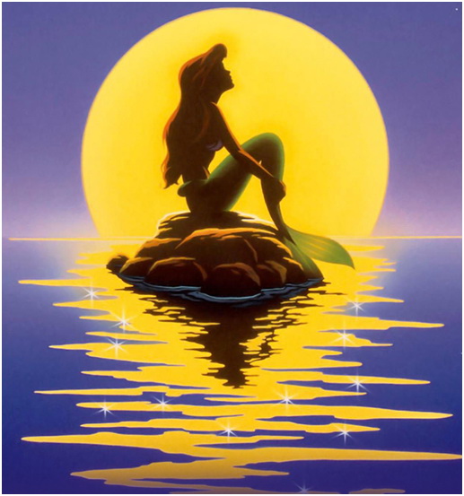 Ariel under the moonlight