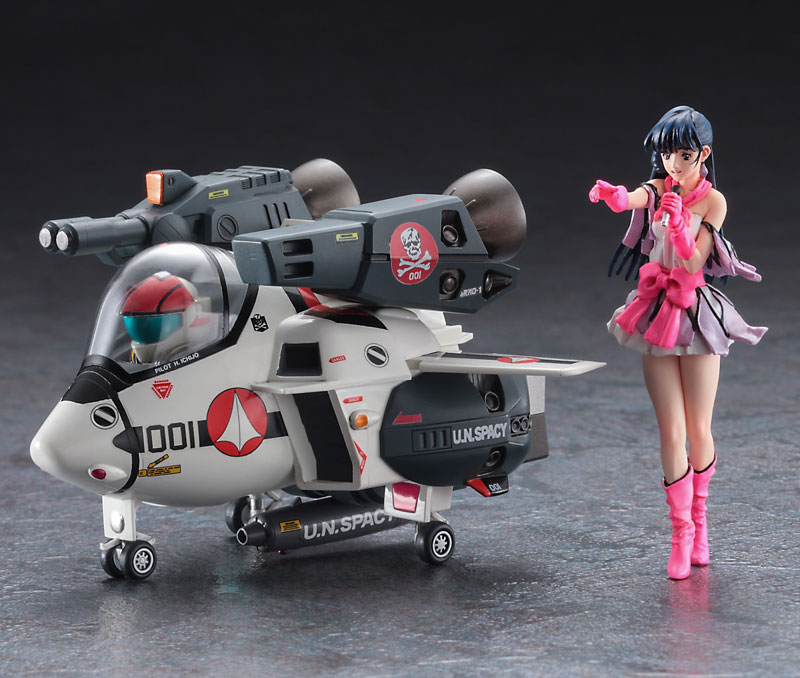 The Super Dimension Fortress Macross 1/24 Lynn Minmay (Stage Dress) w/VF-1S Strike Valkyrie (Egg Plane)