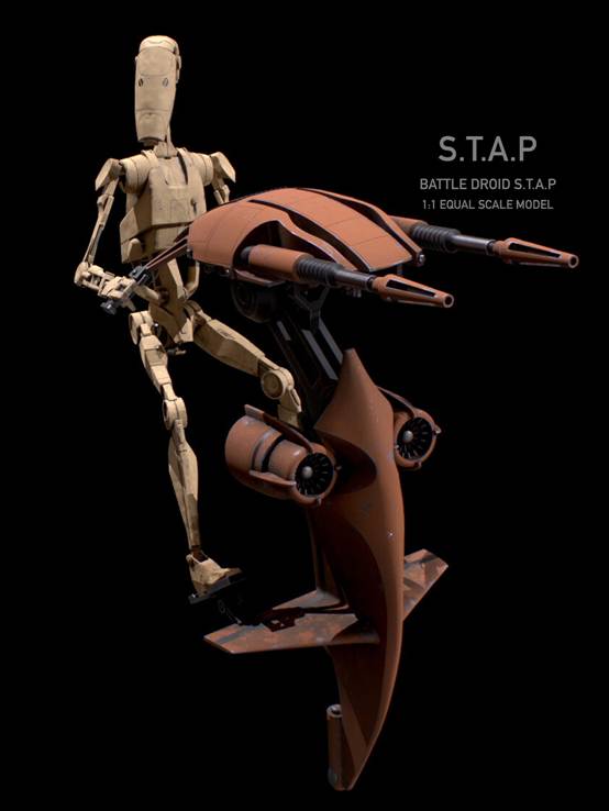 Star Wars Trade Alliance combat robot (B1) and flying vehicle (STAP)