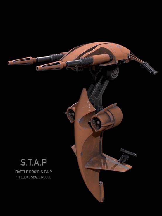 Star Wars Trade Alliance combat robot (B1) and flying vehicle (STAP)