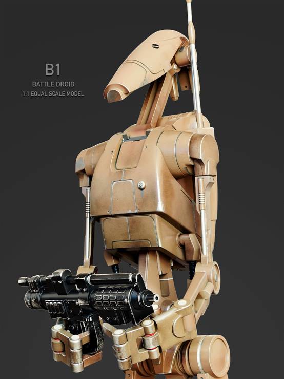 Star Wars Trade Alliance combat robot (B1) and flying vehicle (STAP)