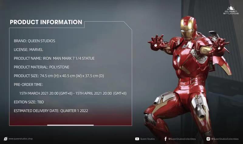 1/4 Avengers Iron Man Mark 7
