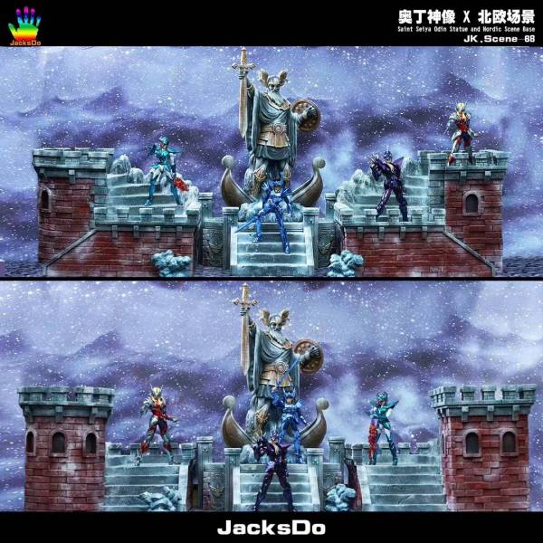 Odin statue and Nordic scene platform - Saint Seiya
