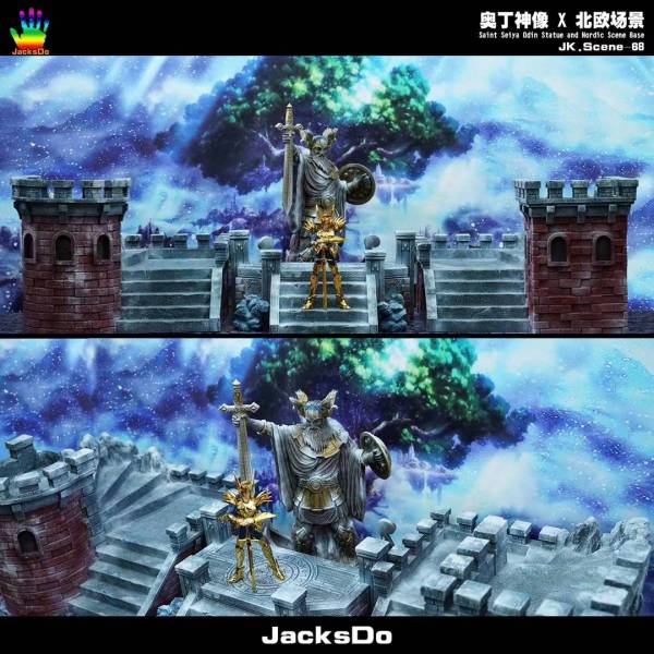 Odin statue and Nordic scene platform - Saint Seiya
