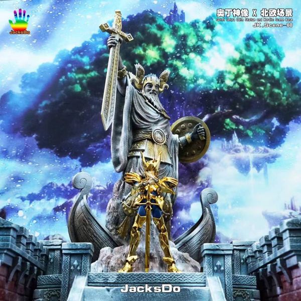 Odin statue and Nordic scene platform - Saint Seiya