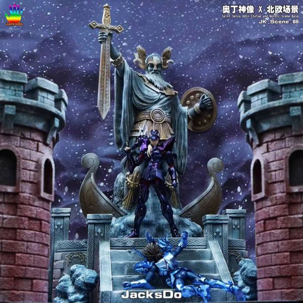 Odin statue and Nordic scene platform - Saint Seiya