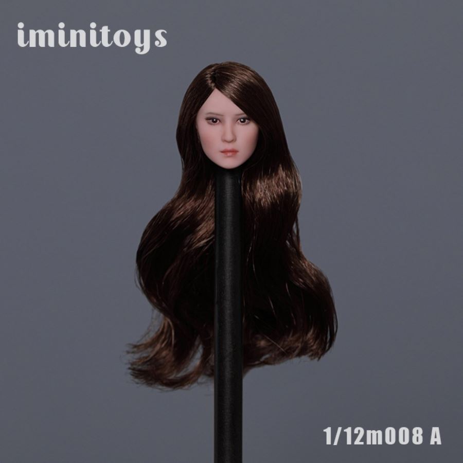 Asian beauty head carving white skin M008/M009 1/12
