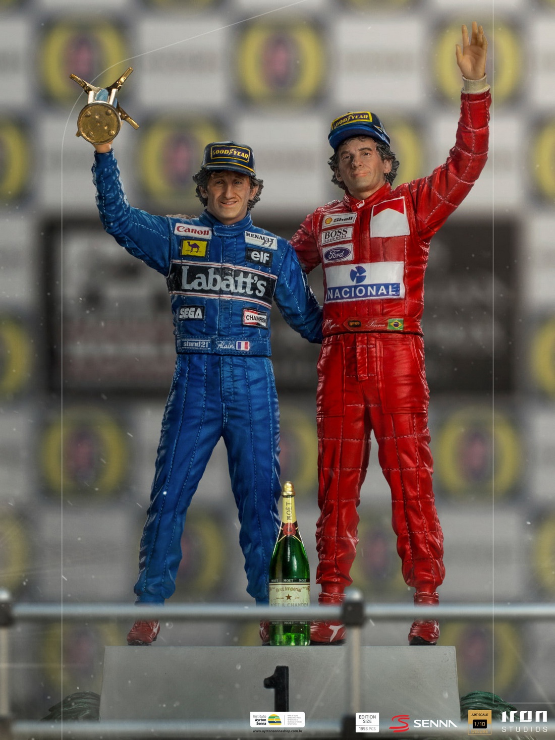 Alain Prost and Ayrton Senna, The Last Podium - Deluxe Art Scale 1/10