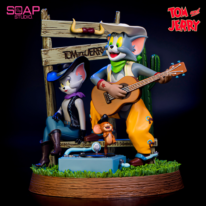 Western cowboy Tom & Jerry Statue