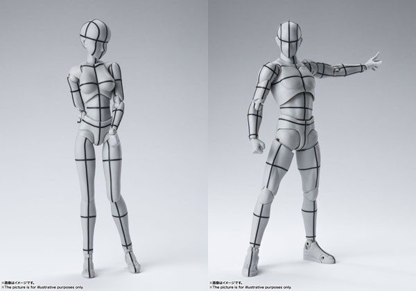 S.H.Figuarts Body-chan, Body-kun -Wire Frame- (Gray Color Ver.) 2Types Set