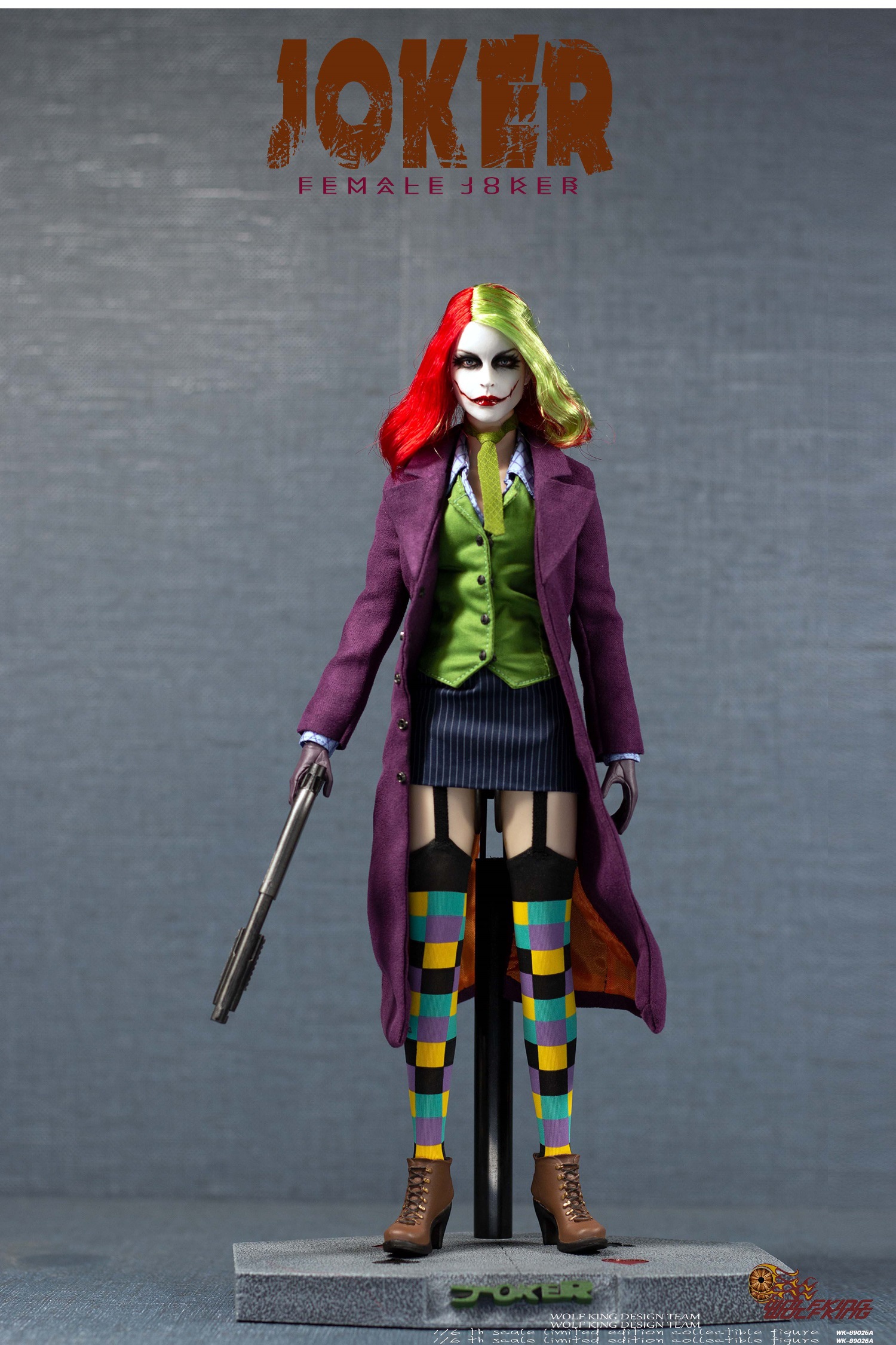 Female Joker Head sculpt reset.Fine coating 1/6
