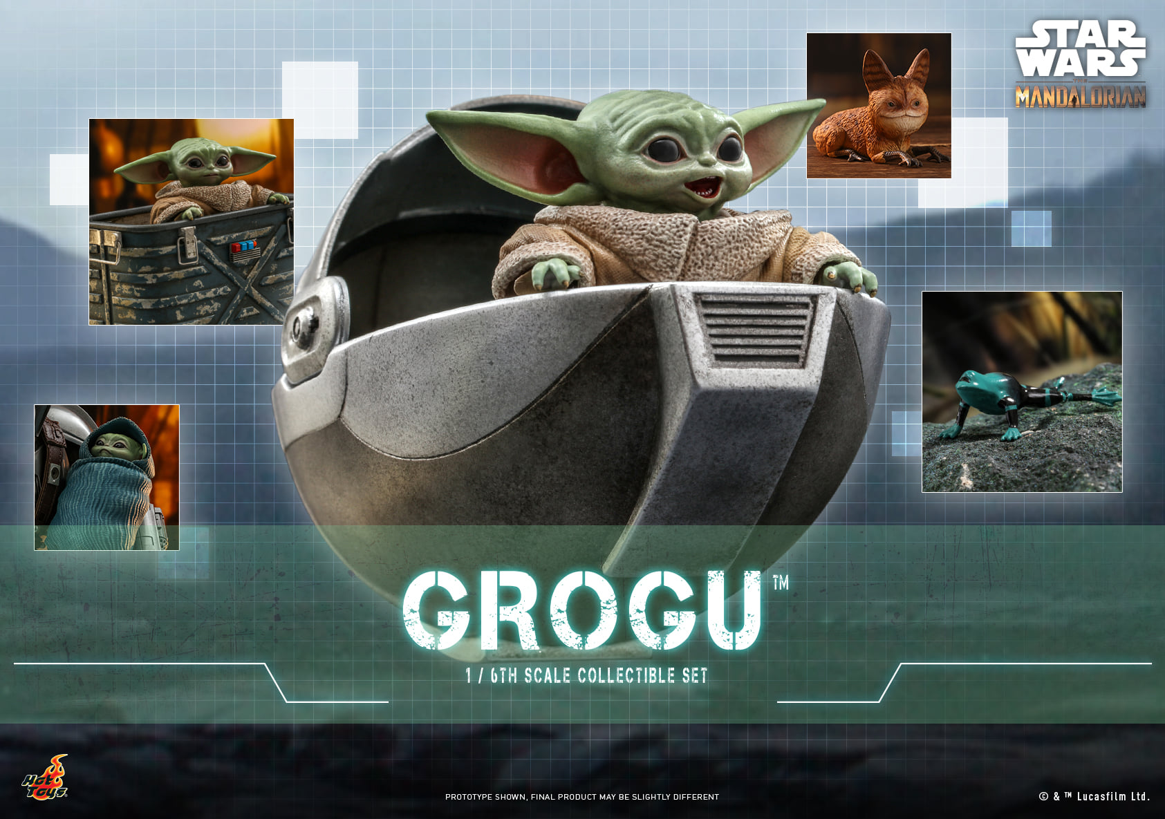 The Mandalorian Season 2 Yoda Baby Grogu Ancient Scene Set  1/6