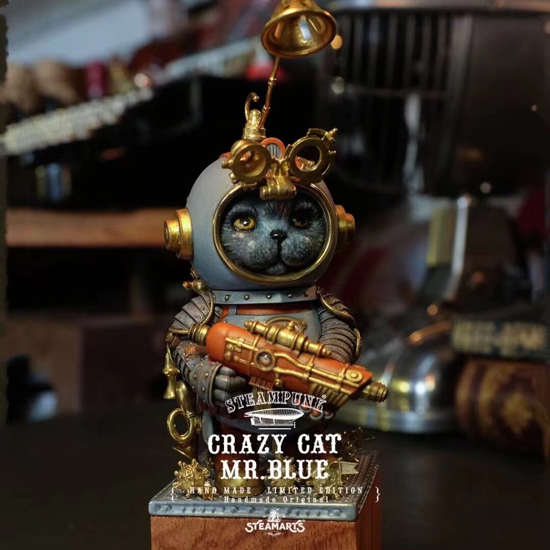 CRAZY CAT MR.BLUE [Grey/Blue version] *original art