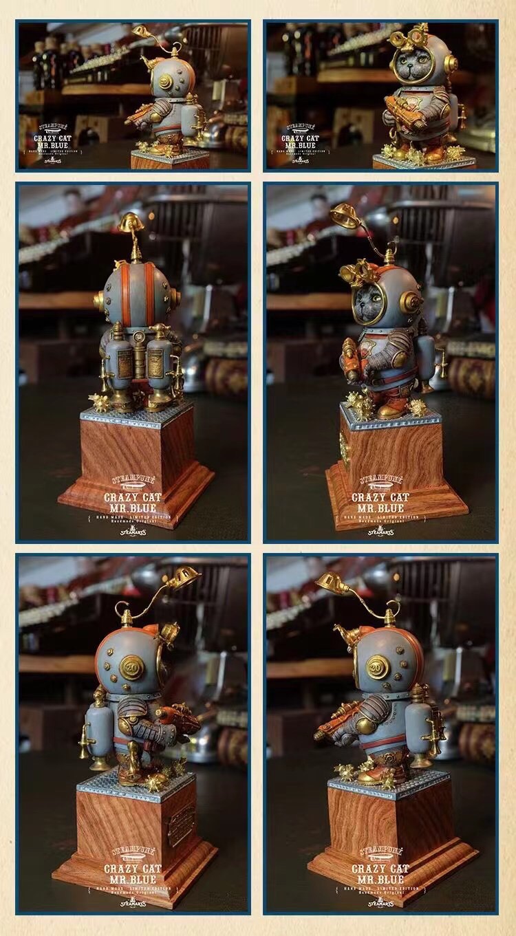 CRAZY CAT MR.BLUE [Grey/Blue version] *original art