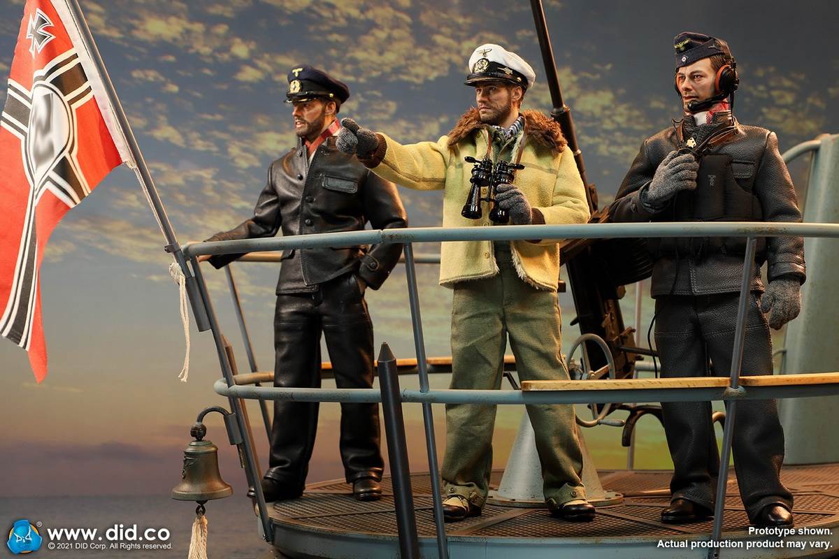 WWII German U-boat Submarine-Turret Scene Set & Machine Gun Scene Set 1/6
