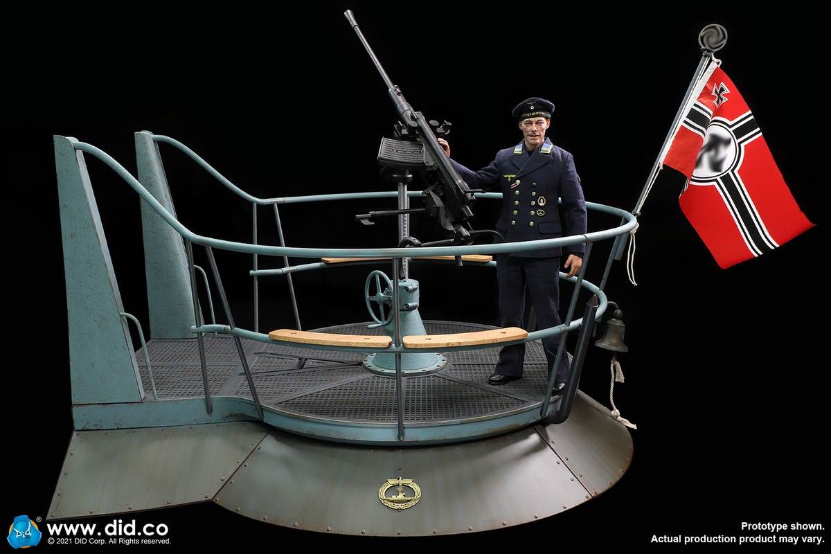 WWII German U-boat Submarine-Turret Scene Set & Machine Gun Scene Set 1/6