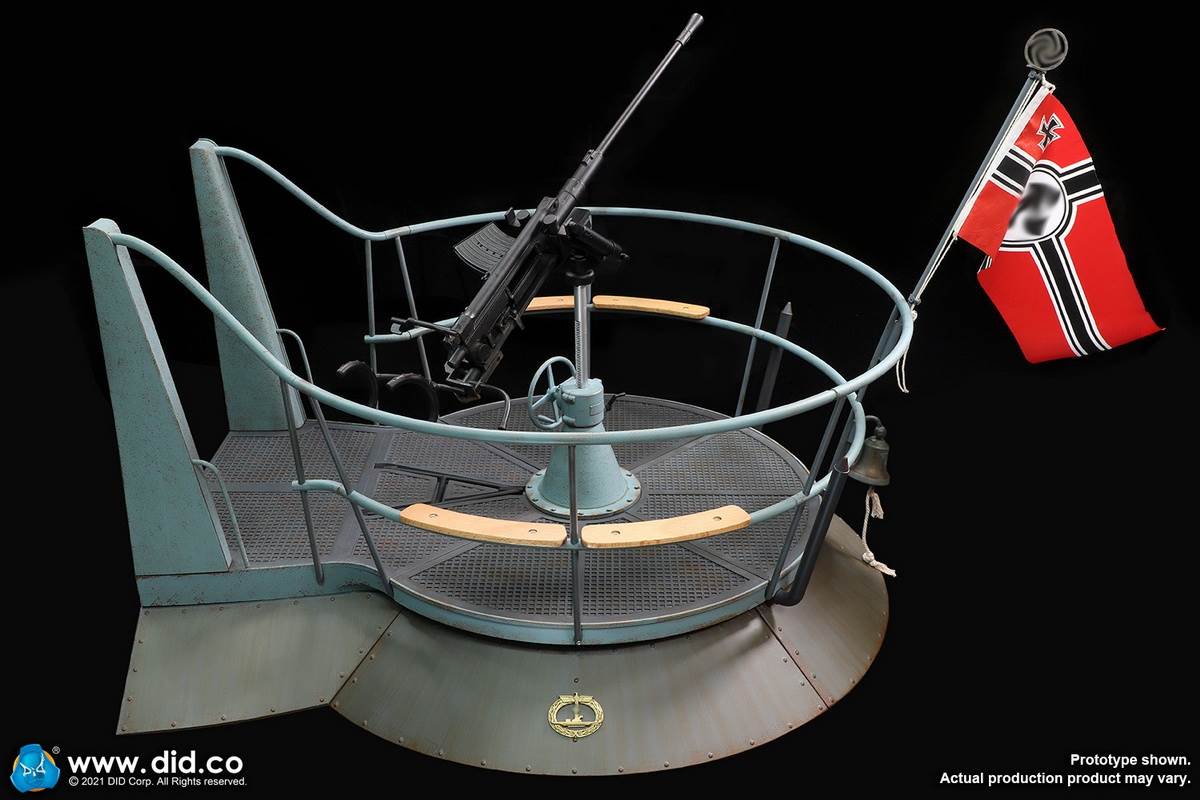 WWII German U-boat Submarine-Turret Scene Set & Machine Gun Scene Set 1/6