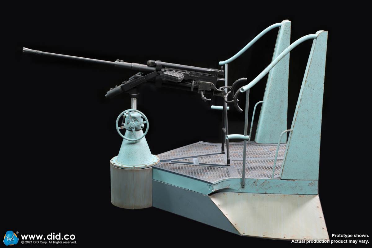 WWII German U-boat Submarine-Turret Scene Set & Machine Gun Scene Set 1/6