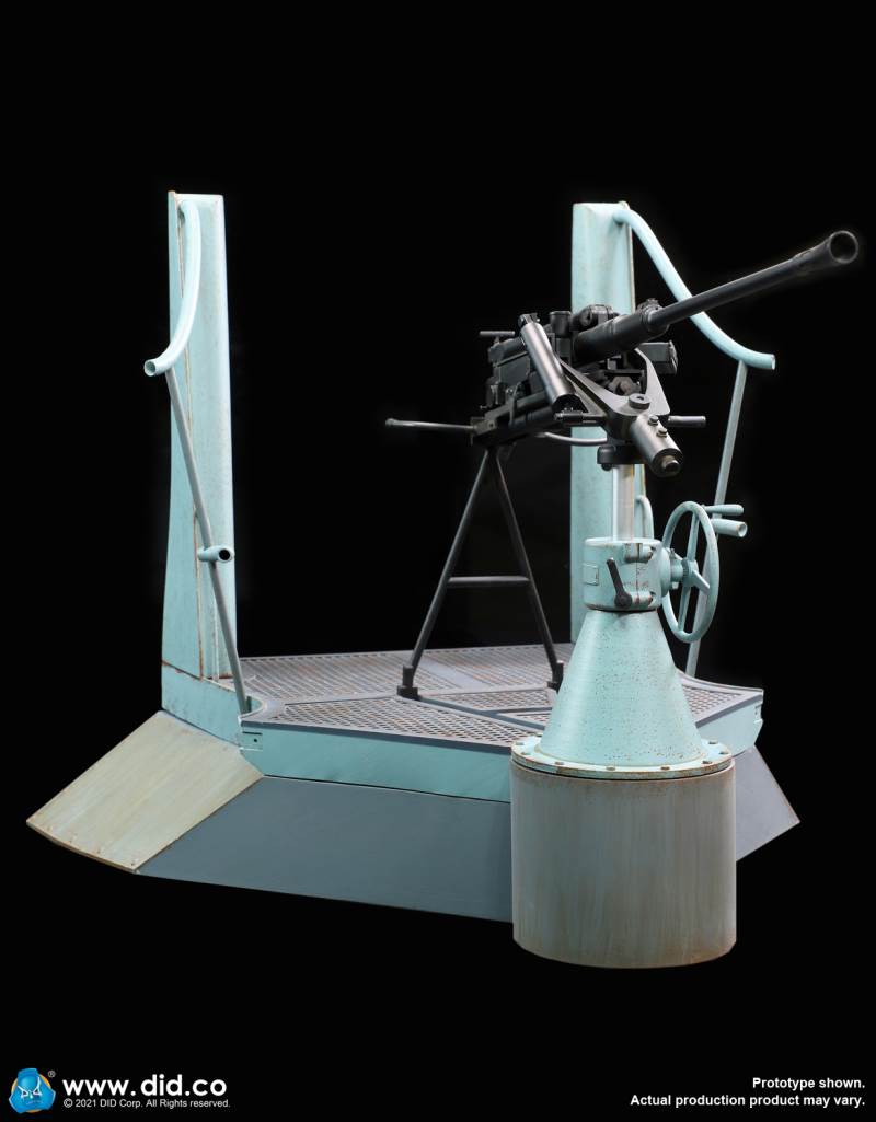 WWII German U-boat Submarine-Turret Scene Set & Machine Gun Scene Set 1/6