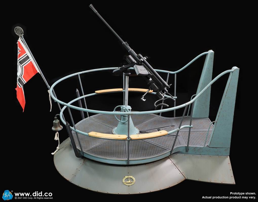 WWII German U-boat Submarine-Turret Scene Set & Machine Gun Scene Set 1/6